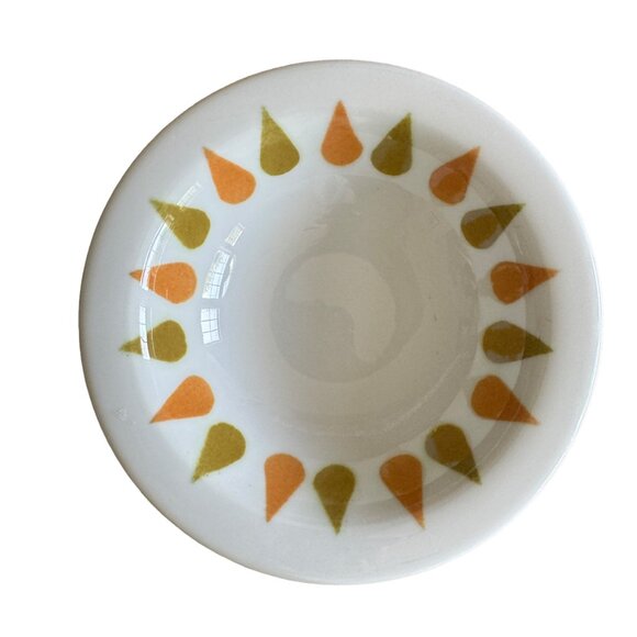 Shenango China Restaurantware Bowls Mid Mod Orange Green Teardrop Pattern 70s - Picture 5 of 16